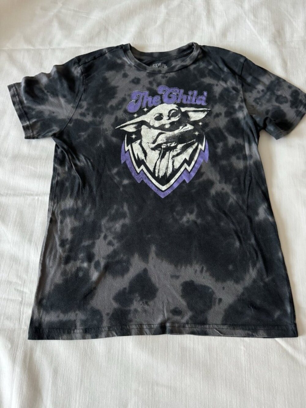 Star Wars Mens M Mandalorian Child Tie Dye Short Sleeve Graphic T Shirt